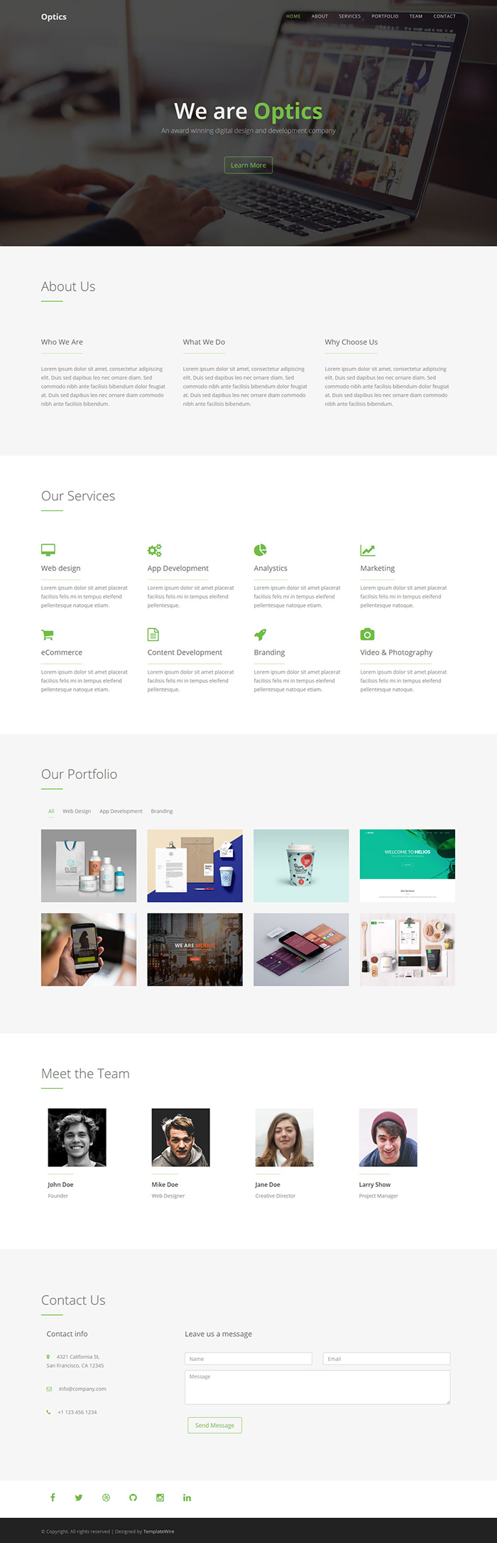 Free Optics Website Template