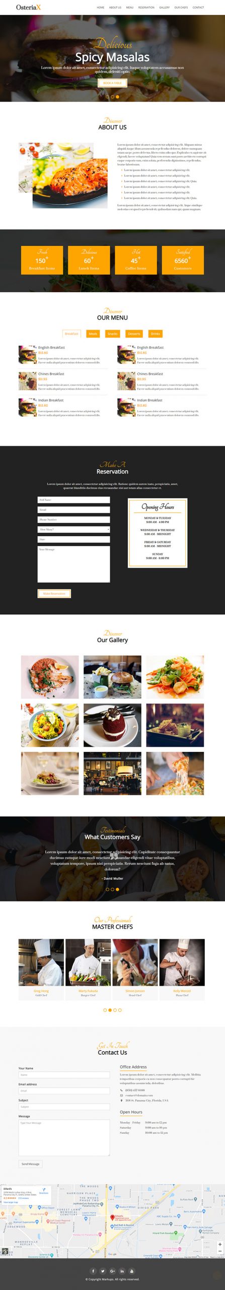 Free OsteriaX Website Template
