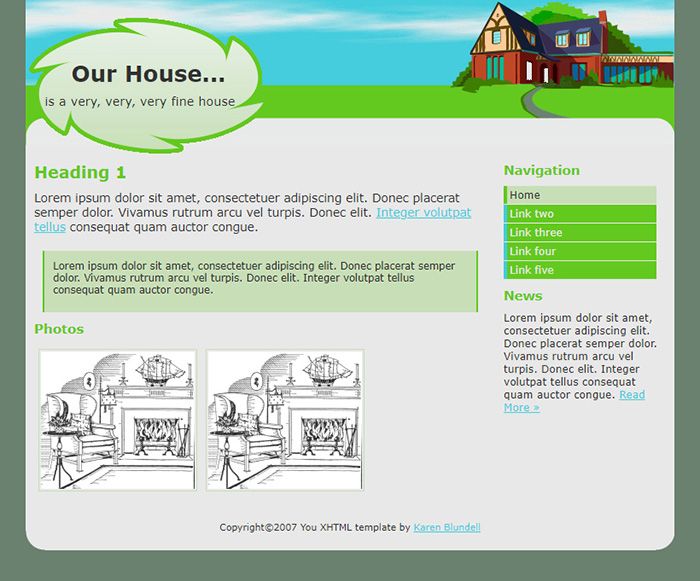 Free Our House Website Template