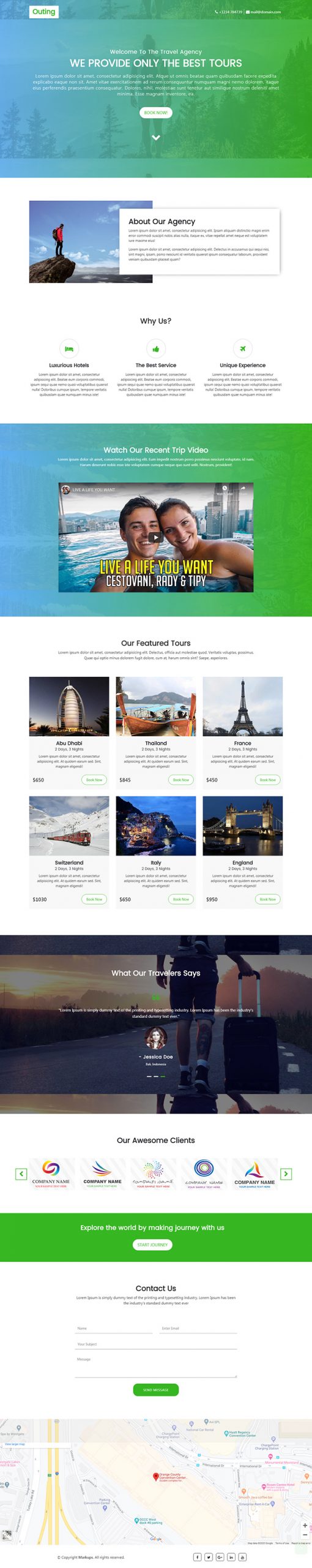 Free Outing Website Template