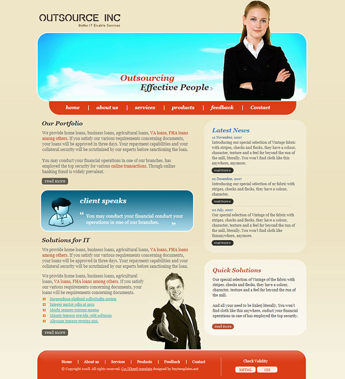 Free Outsource Inc Website Template