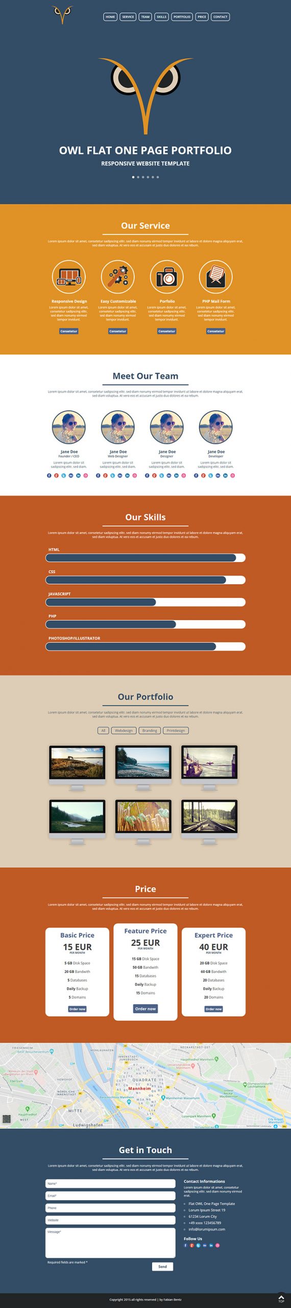 Free Owl Website Template