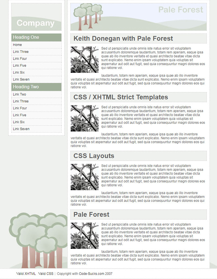 Free Pale Forest Website Template Free Website Templates HTML5 CSS