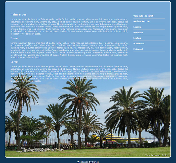 Free Palm Trees Website Template