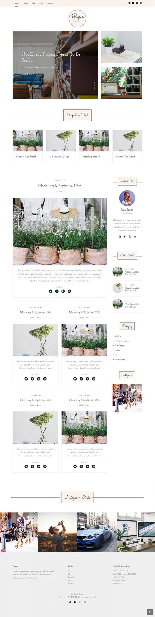 Free Paper Website Template