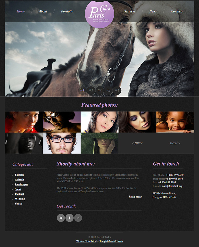 Free Paris Clark Website Template