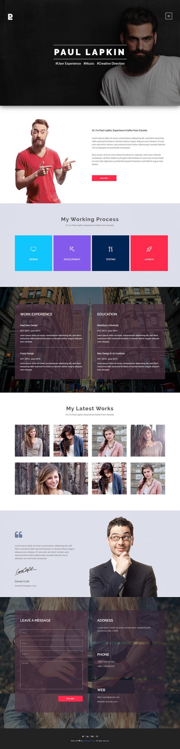 Free Paul Lapkin Website Template