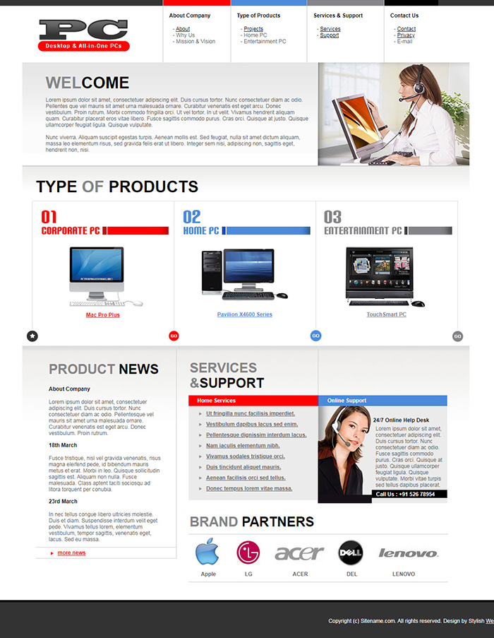 Free PC Website Template Free Website Templates HTML5 CSS