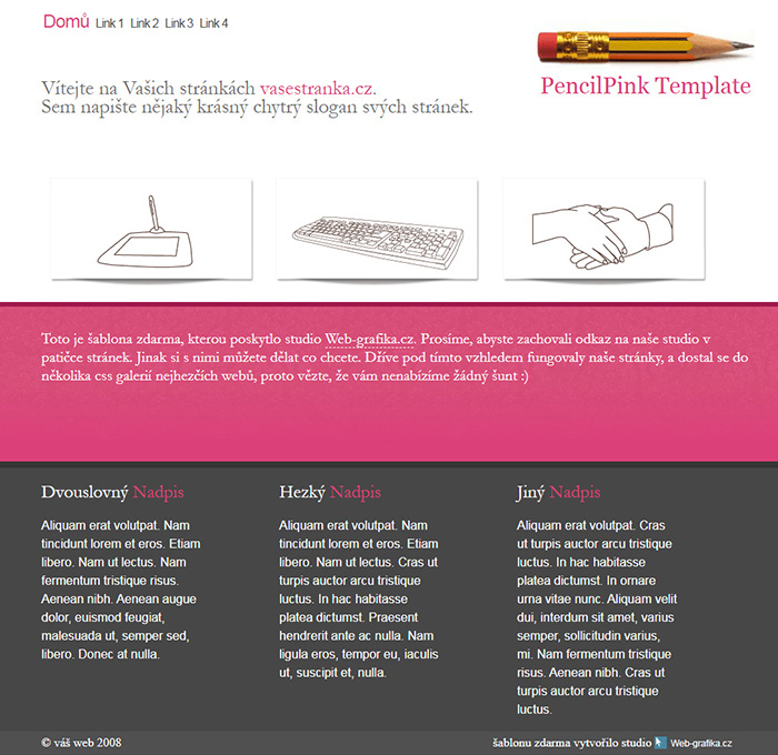 Free PencilPink Website Template