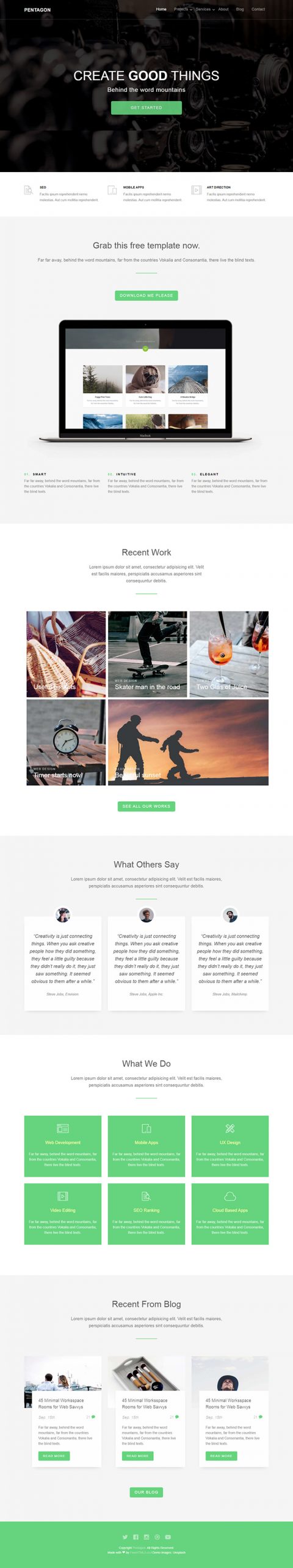 Free Pentagon Website Template