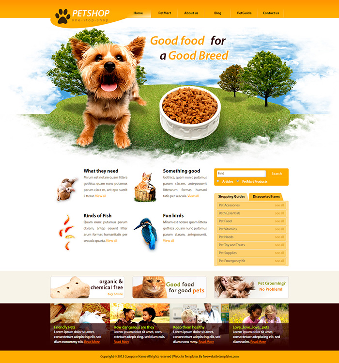 Free Pet Shop Website Template Free Website Templates, HTML5 & CSS