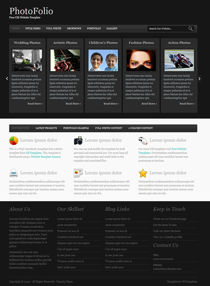 Free PhotoFolio Website Template