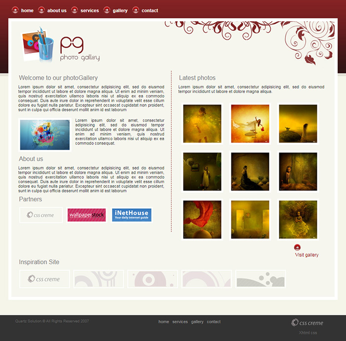 Free photoGallery Website Template