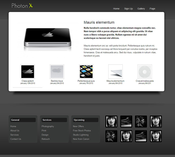 Free Photon X Website Template