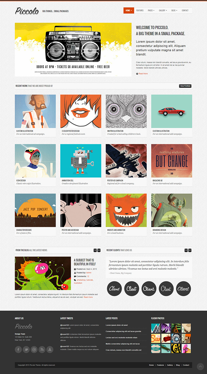 Free Piccolo Website Template