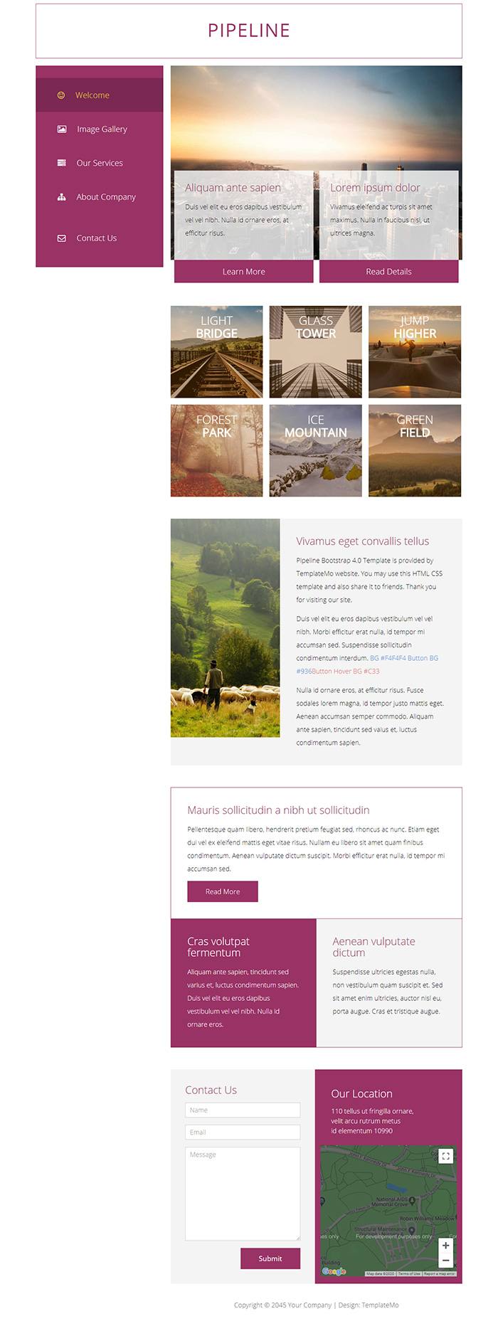 Free Pipeline Website Template