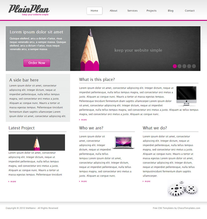 Free PlainPlan Website Template