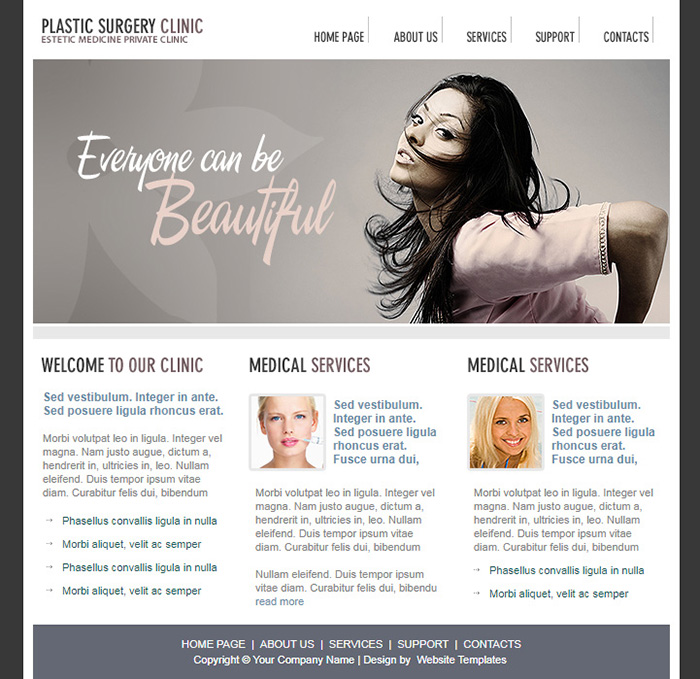 Free Plastic Surgery Website Template
