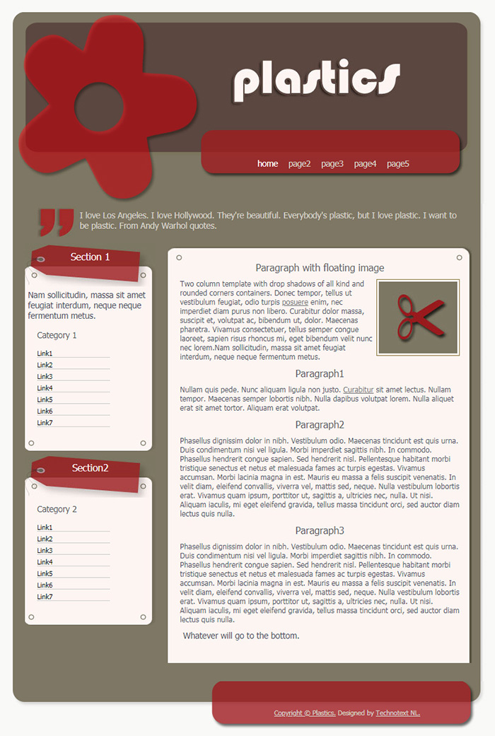 Free Plastics Website Template