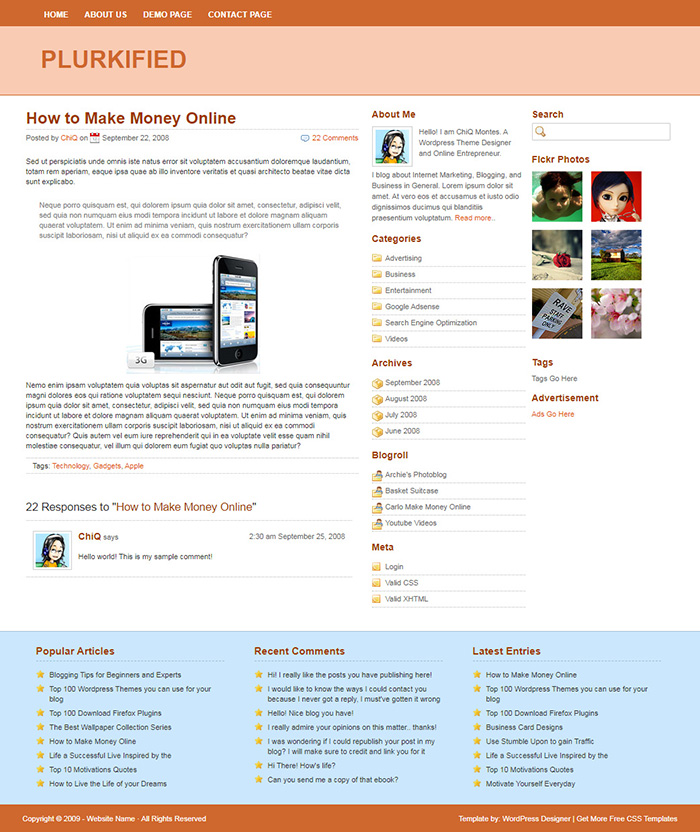 Free Plurkified Website Template