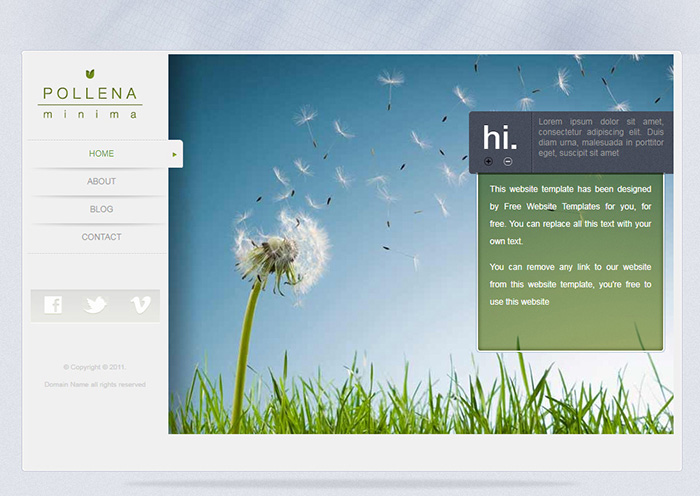 Free Pollena Minima Website Template