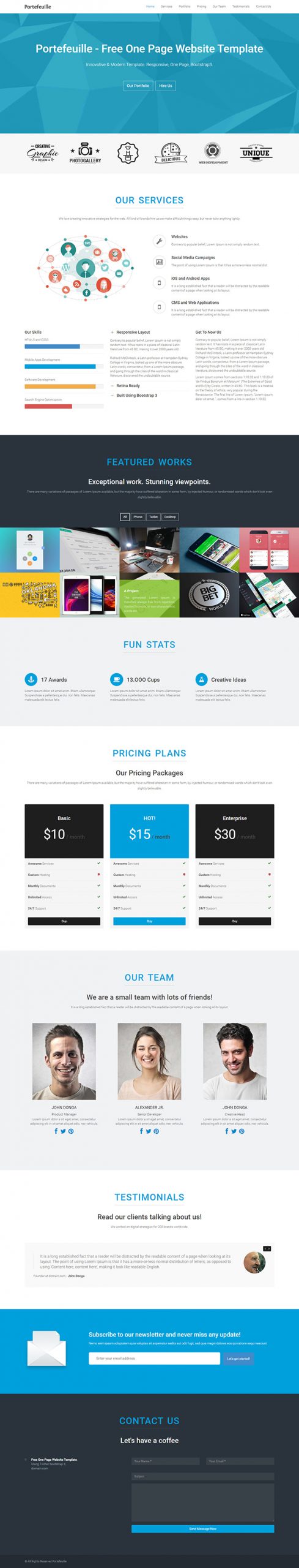 Free Portefeuille Website Template