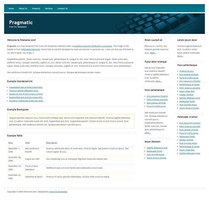 Free Pragmatic Website Template