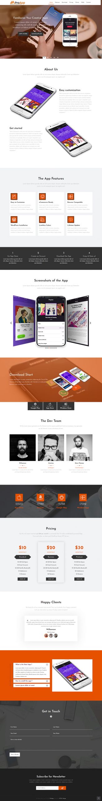 Free ProApp Website Template