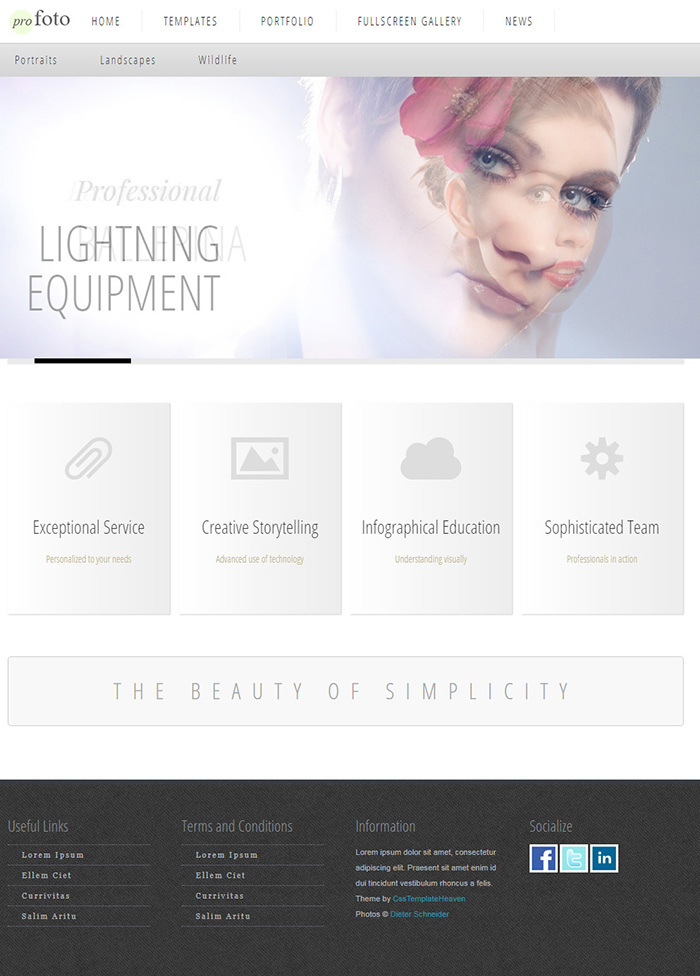 Free proFoto Website Template