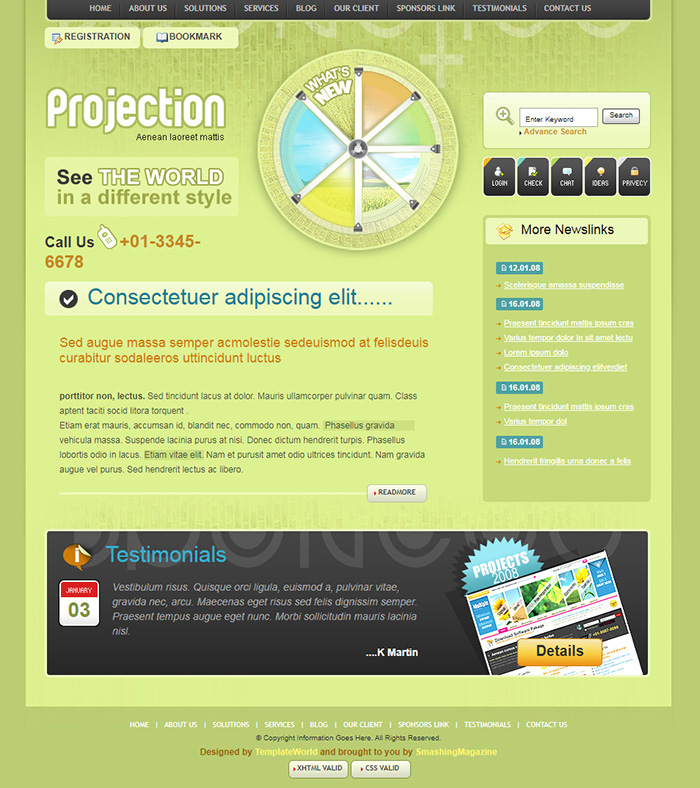 Free Projection Website Template