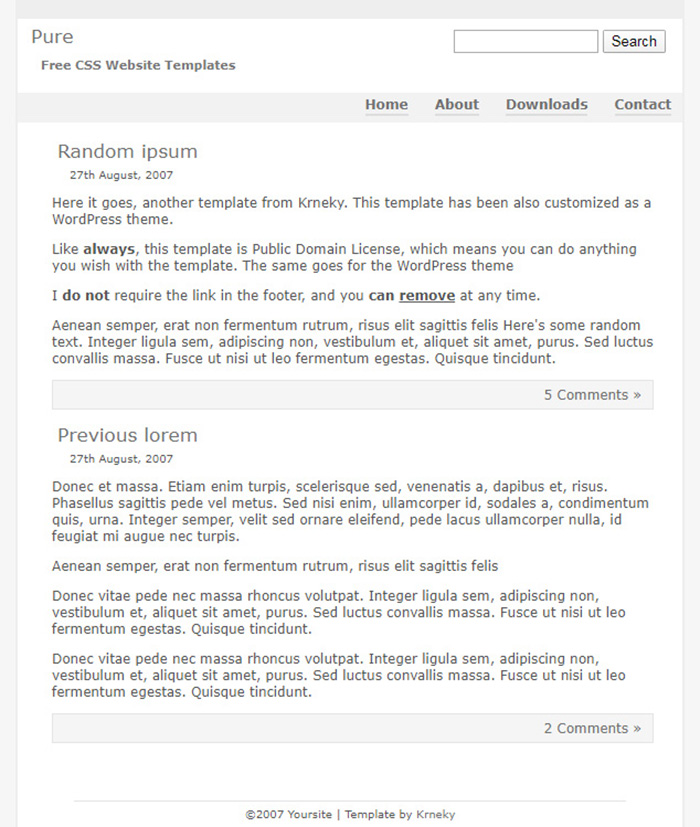 Free Pure Website Template