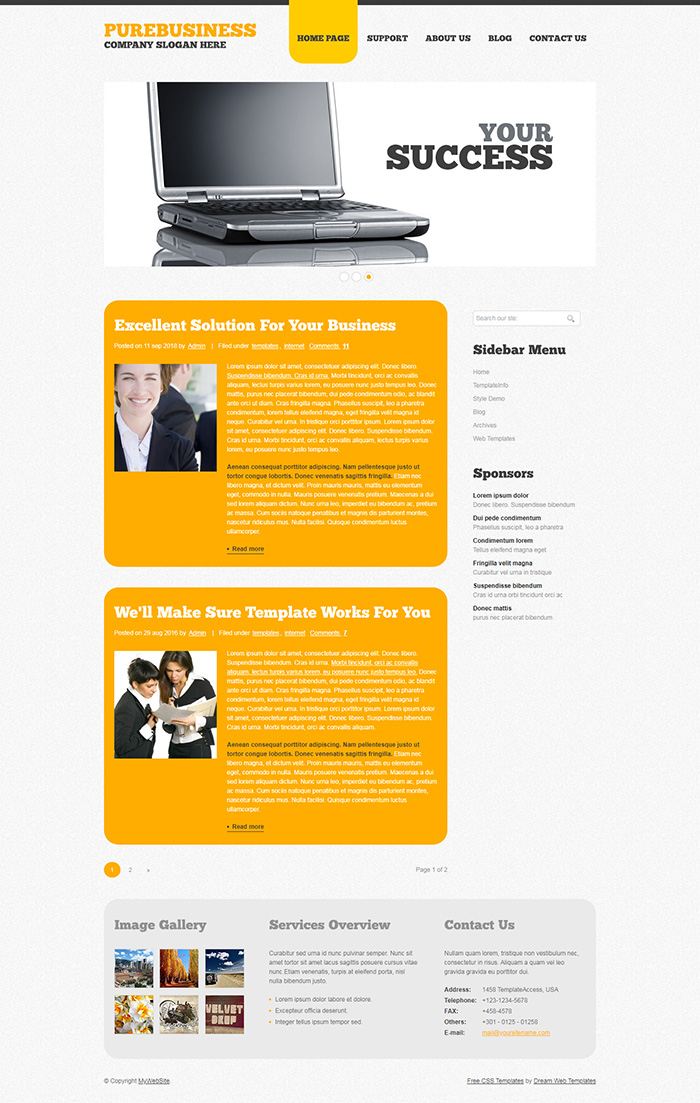 Free PureBusiness Website Template