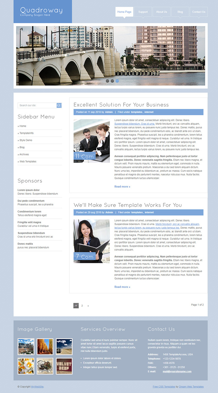 Free Quadroway Website Template