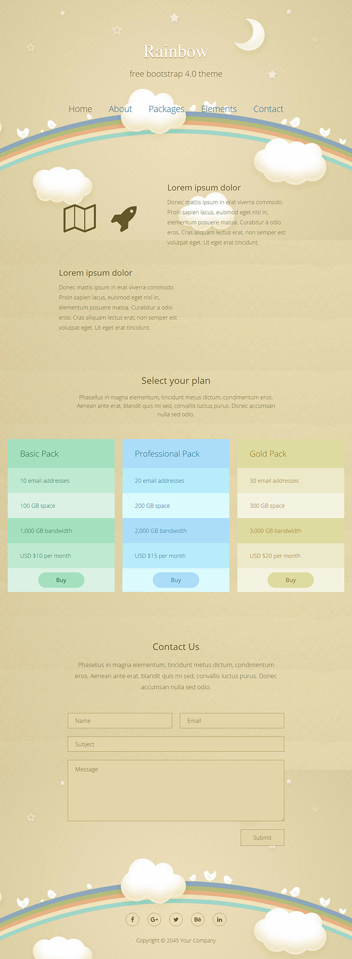 Free Rainbow Website Template