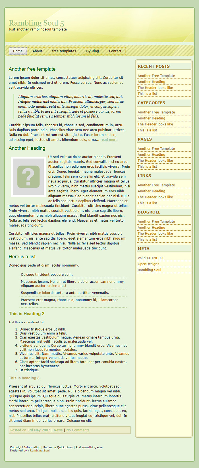 Free Rambling Soul 5 Website Template