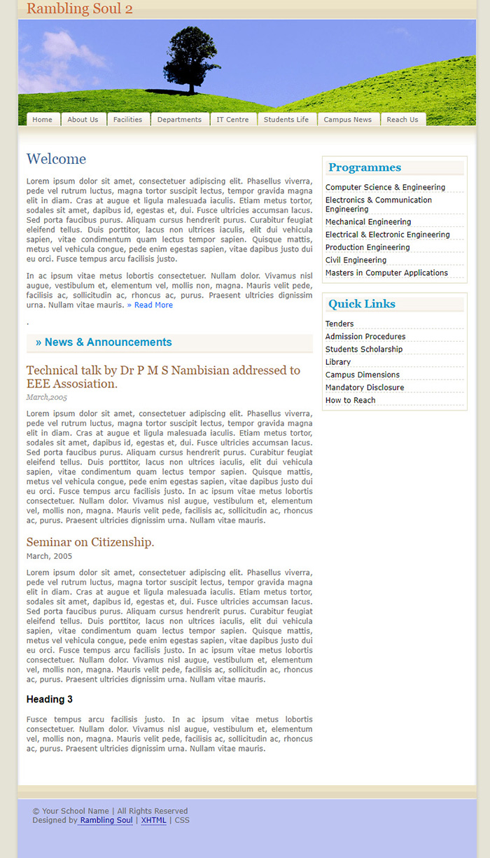 Free Rambling Soul 2 Website Template