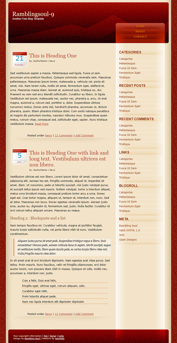 Free Ramblingsoul-9 Website Template