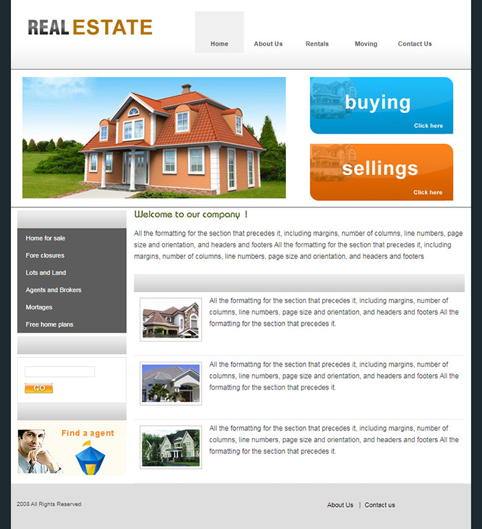 Free Real Estate Website Template