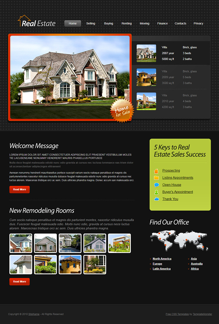 Free Real Estate Website Template