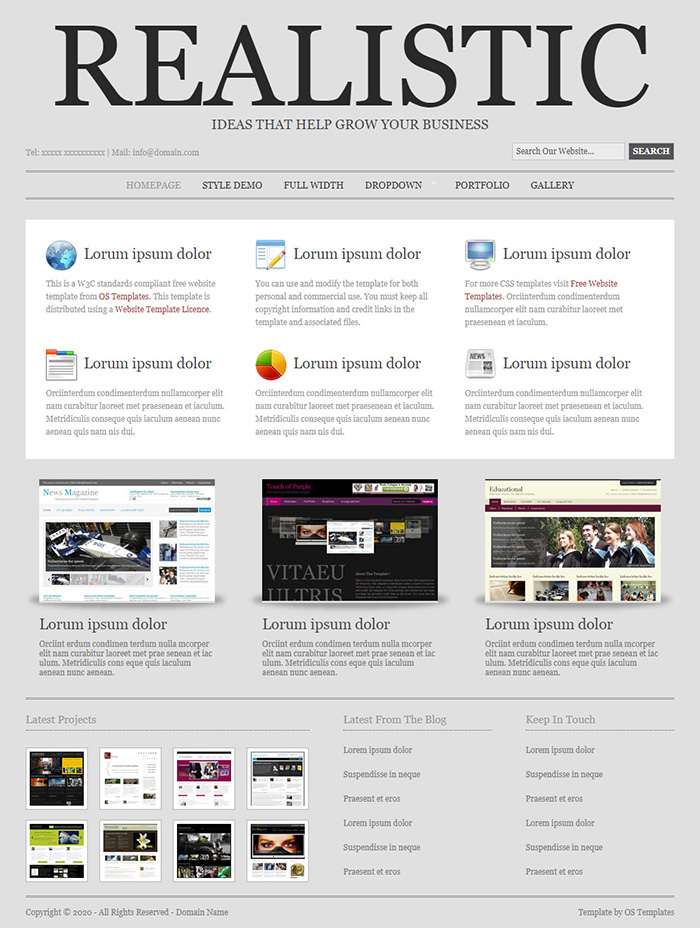 Free Realistic Website Template