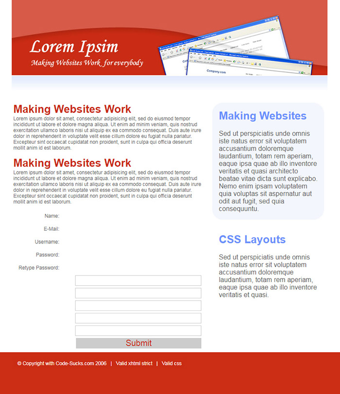 Free Red Alert Website Template