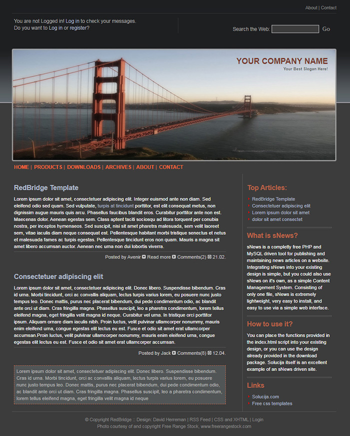 Free RedBridge Website Template