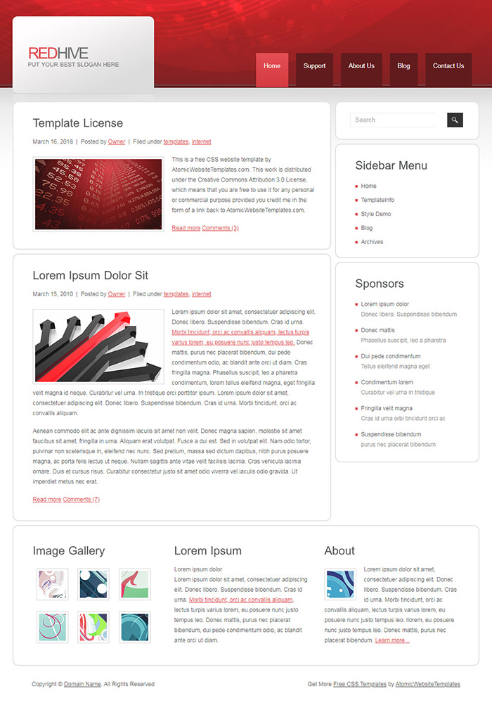 Free RedHive Website Template