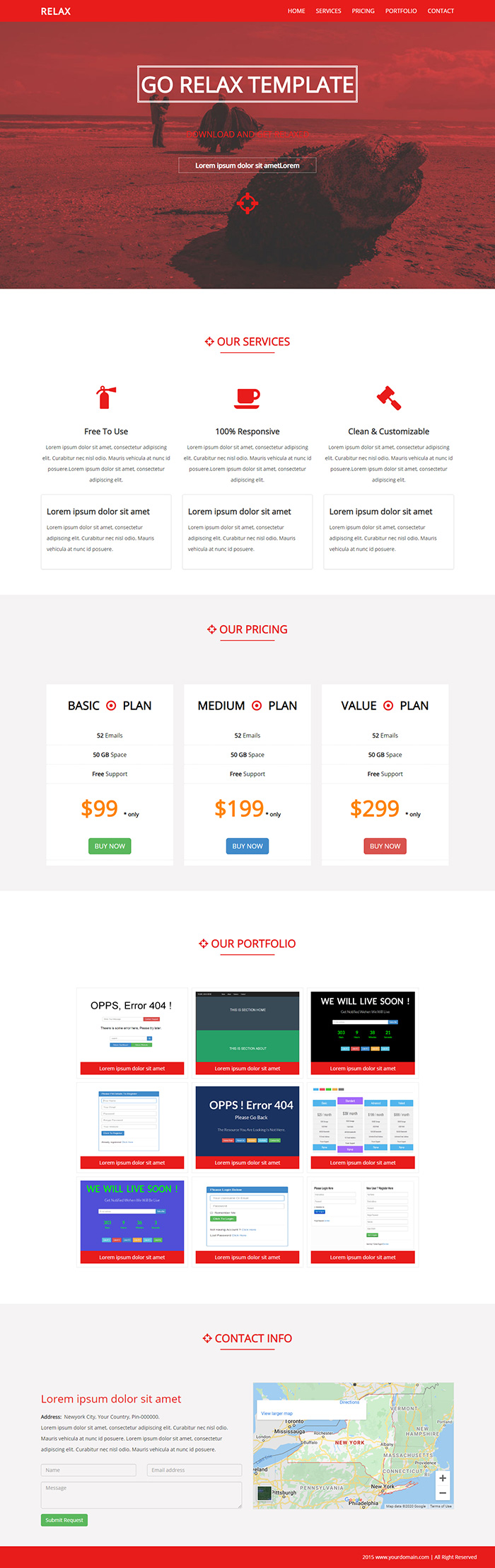 Free Relax Website Template