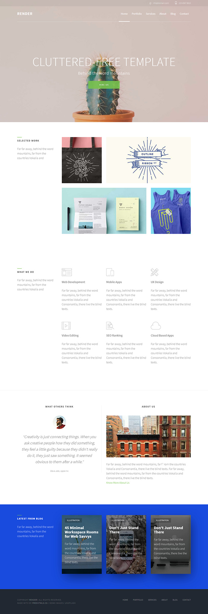 Free Render Website Template