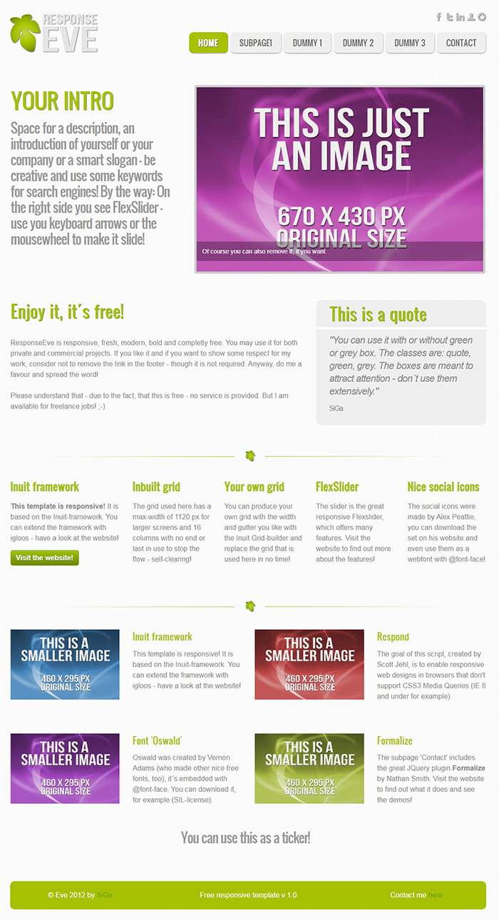 Free ResponseEve Website Template