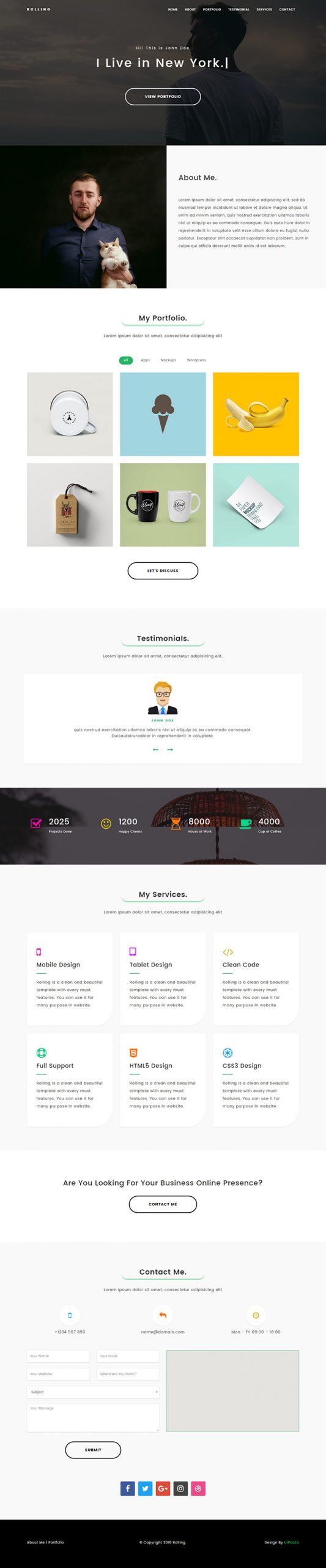 Free Rolling Website Template