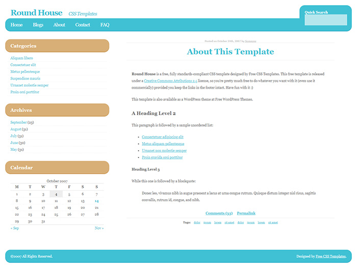 Free Round House Website Template - Free Website Templates, HTML5 & CSS ...