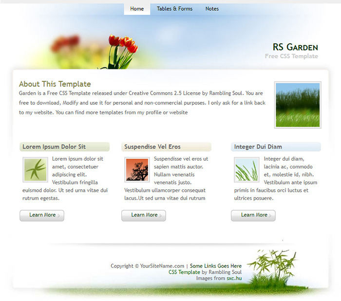 Free RS Garden Website Template