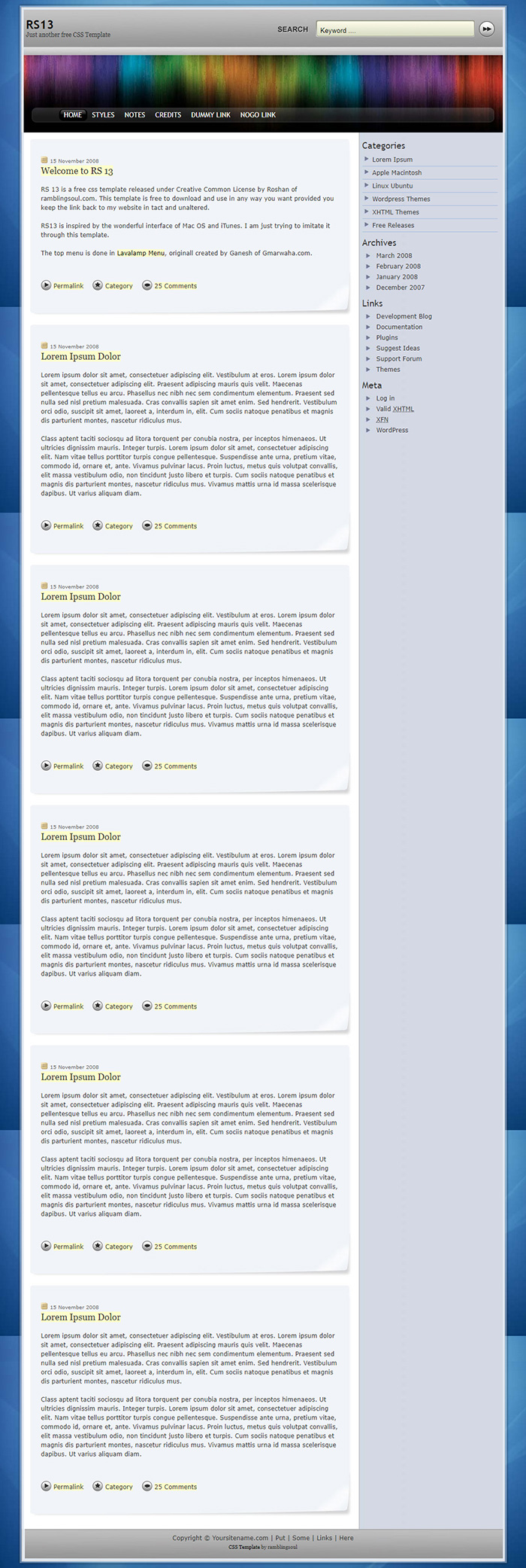 Free RS13 Website Template